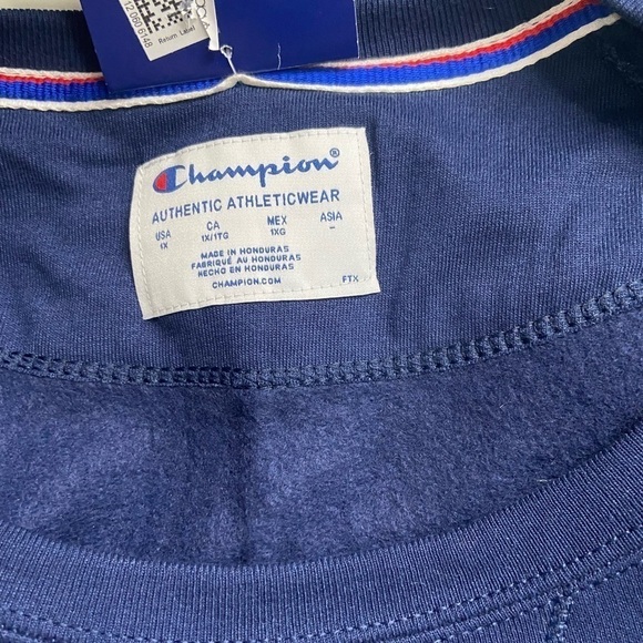 CHAMPION women’s Fleece Pullover Athletic Navy 1X - Picture 8 of 9
